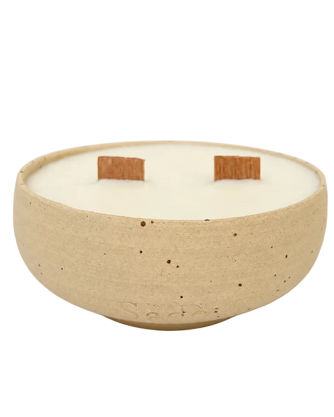 Natural Ceramic Candle – Basalt Bowl (Lavender)